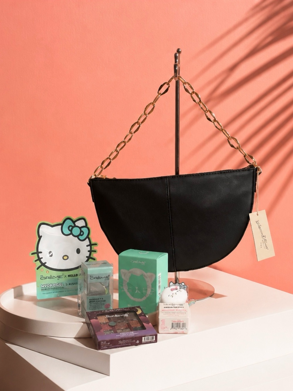 Hello Kitty x The Crème Shop Beauty Set -and Black handbag NWT
